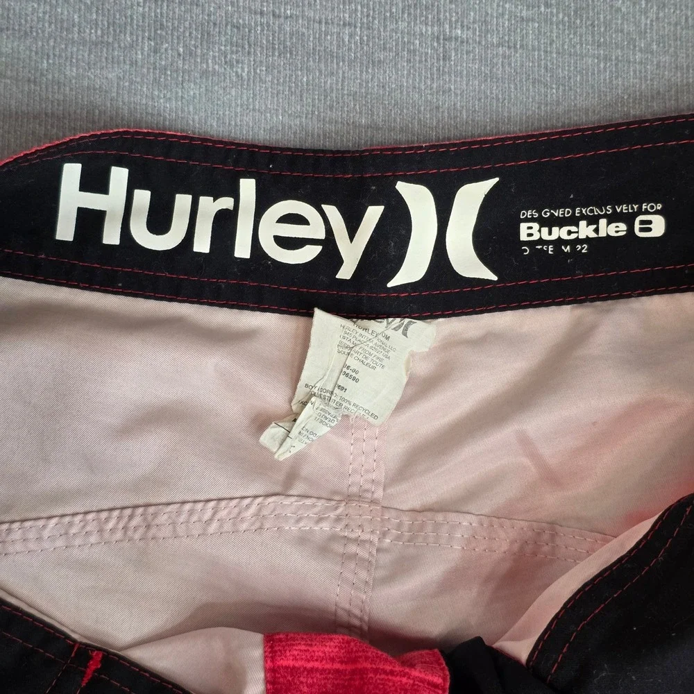 Hurley Board Shorts Mens 32 Red Phantom Stretch Cargo Swim Trunks Surfwear